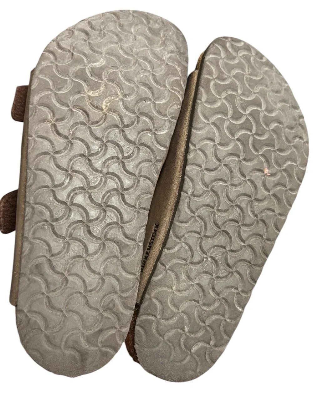 Birkenstock Kids' Arizona Nubuck Slide Sandals Leather Brown Size 31- 13-13.5